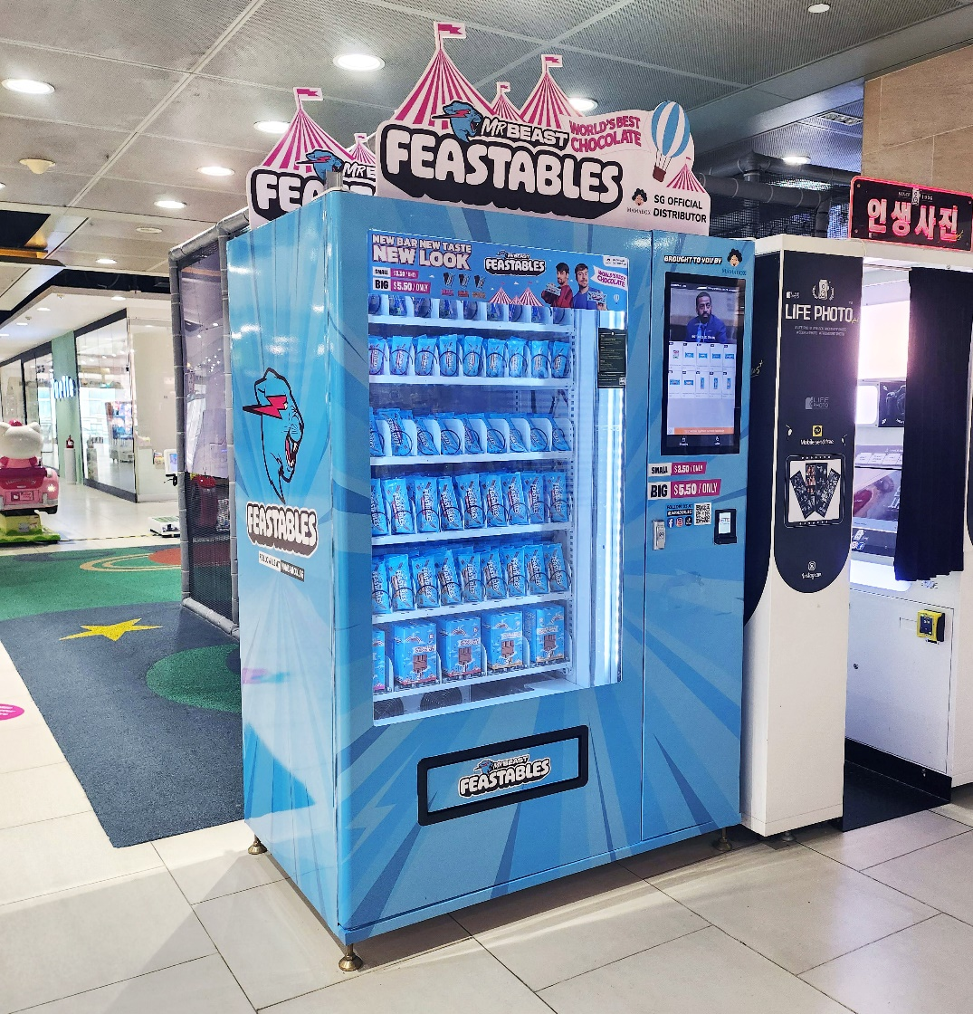 Feastables Available at Leading Singapore Sales Channels Including Mamabox Vending Machines.