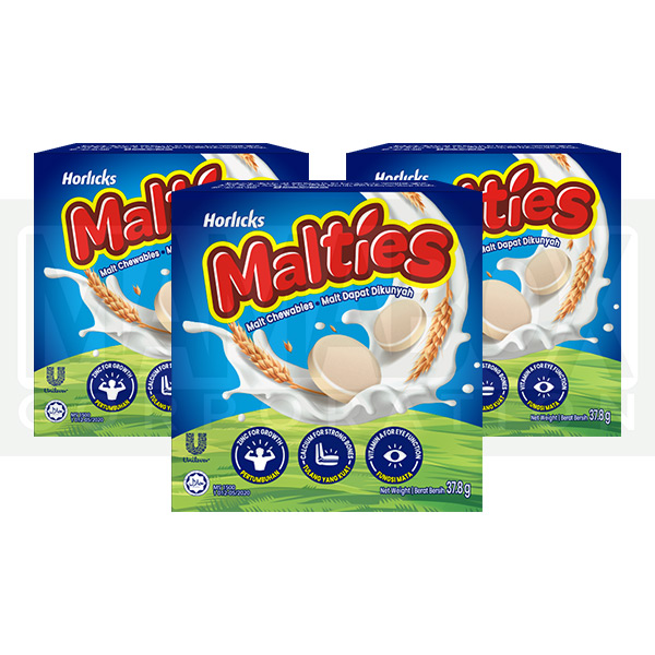 Horlicks Malties Malt Candy (37.8g x 3 Boxes)